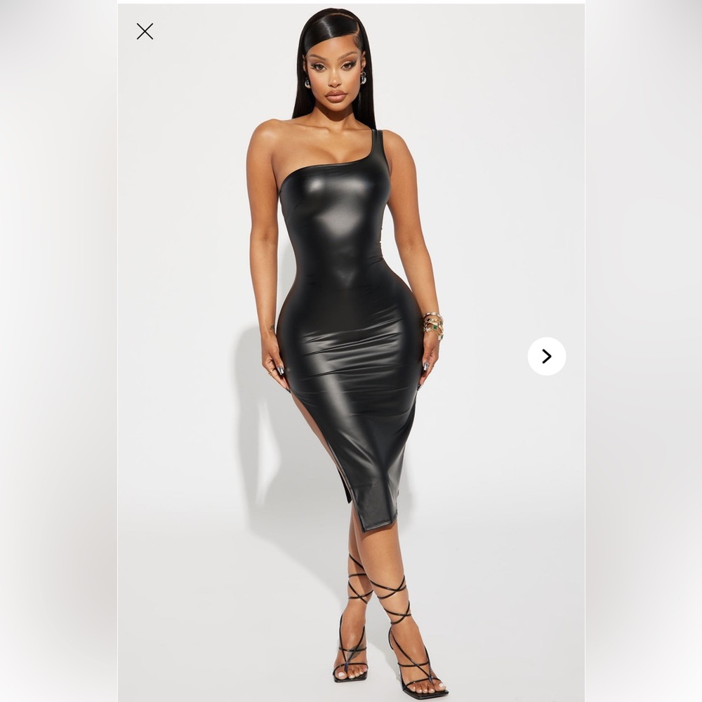 Fashion Nova Asymmetrical Black Dress